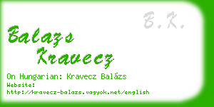 balazs kravecz business card